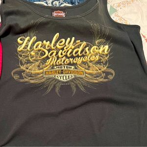 Harley-Davidson tank top with gold bling